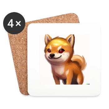 Cute Shiba Inu - Untersetzer (4er-Set) - Weiß - Vorne