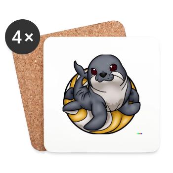 Seal Sticker - Untersetzer (4er-Set) - Weiß - Vorne