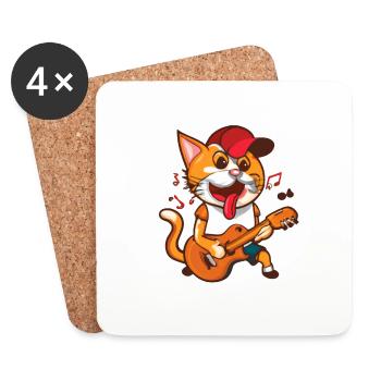 Kat est une excellente guitariste ! - Dessous de verre (lot de 4) - blanc - Devant