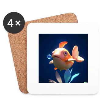 Ugly Fish - Coasters (set of 4) - white - Front