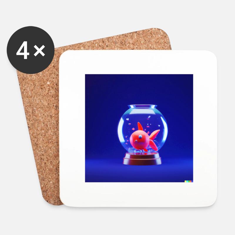 Aquarium Fish - Untersetzer (4er-Set) - Weiß