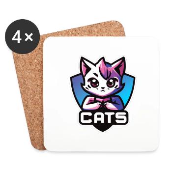 CATS - Dessous de verre (lot de 4) - blanc - Devant