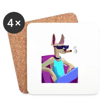 smoking Dog - Untersetzer (4er-Set) - Weiß - Vorne