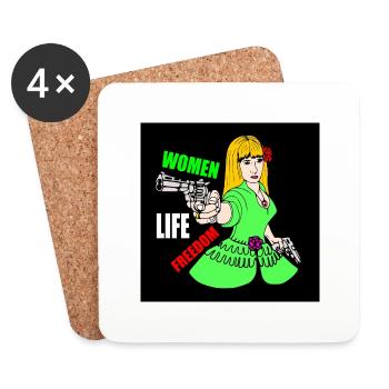 Women life freedom - Dessous de verre (lot de 4) - blanc - Devant