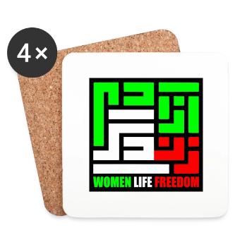 Women life freedom - Dessous de verre (lot de 4) - blanc - Devant