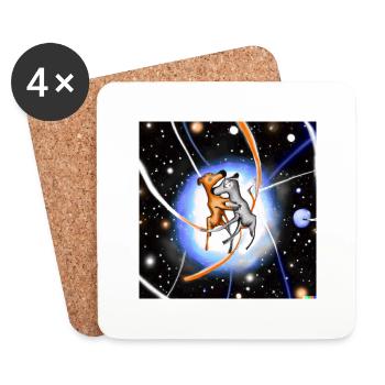 Spacedogs - Untersetzer (4er-Set) - Weiß - Vorne