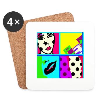 Pop art - Untersetzer (4er-Set) - Weiß - Vorne