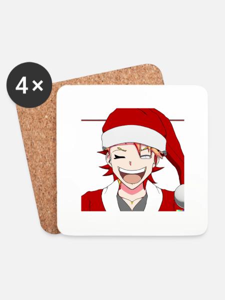 Animechristmas - Untersetzer (4er-Set) - Weiß