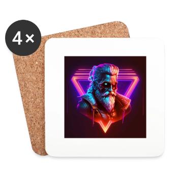 Cooler Weihnachtsmann - Untersetzer (4er-Set) - Weiß - Vorne