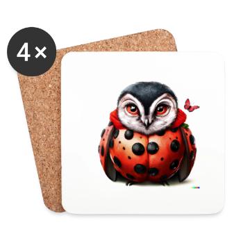 Lady Owl Bug - Coasters (set of 4) - white - Front
