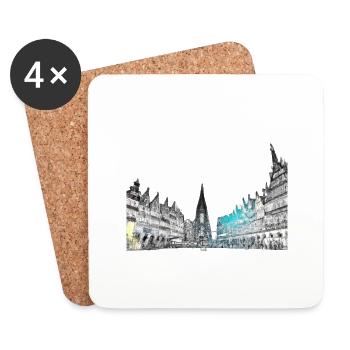 Prinzipalmarkt Münster Westphalia - Coasters (set of 4) - white - Front