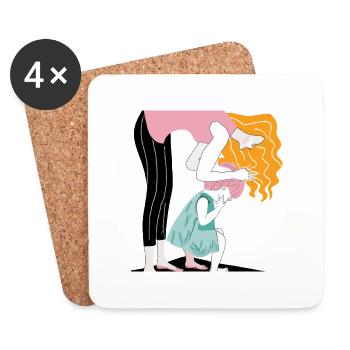 Mom and daughter - Coasters (set of 4) - white - Front