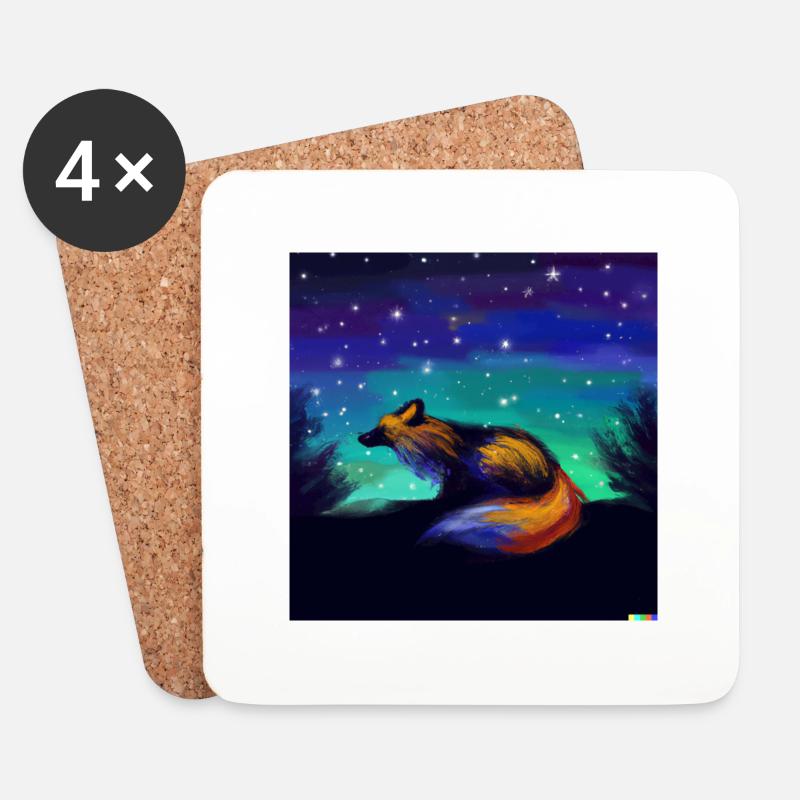 Dreamy Foxy - Untersetzer (4er-Set) - Weiß