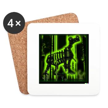 Neondoge - Untersetzer (4er-Set) - Weiß - Vorne