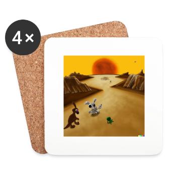 Mars Animals - Untersetzer (4er-Set) - Weiß - Vorne