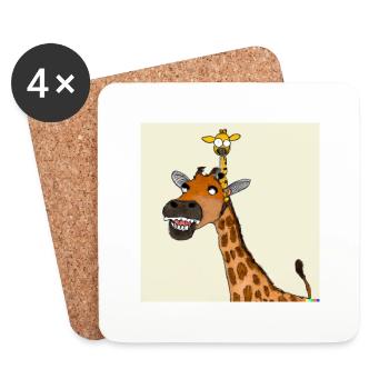Giraffe - Untersetzer (4er-Set) - Weiß - Vorne