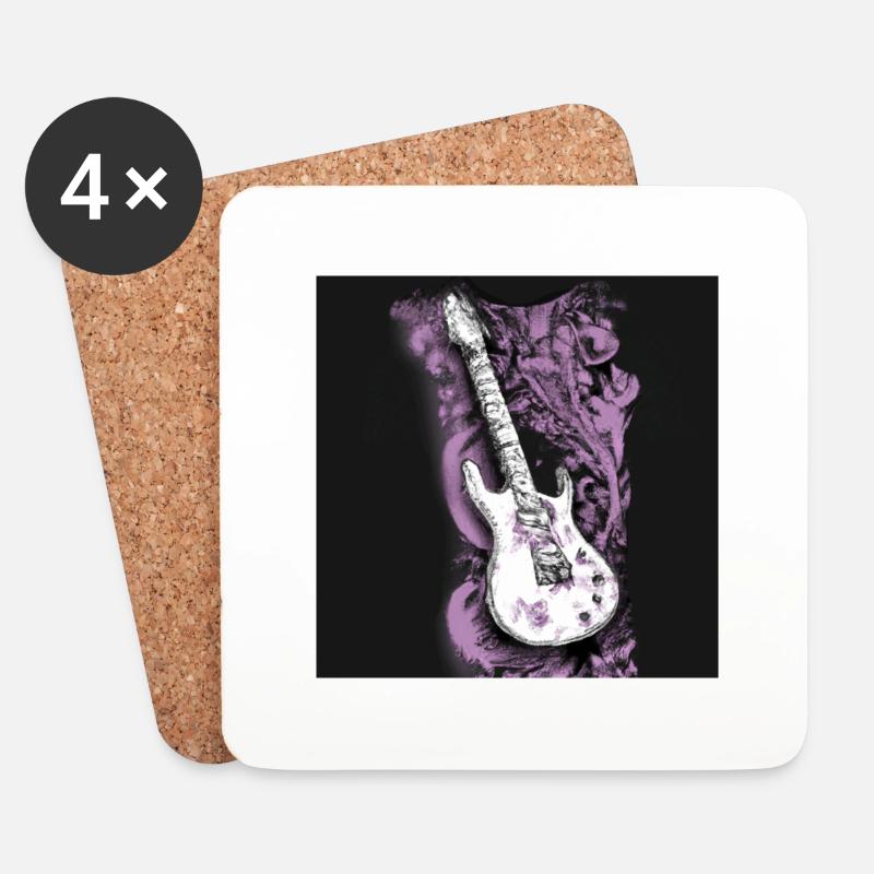 Gitarre Shirt4 - Untersetzer (4er-Set) - Weiß