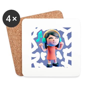 FUNNY MUSIC ILLUSTRATION 7 - Coasters (set of 4) - white - Front