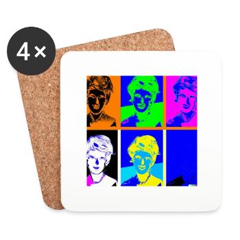 Dirty Diana - Warholstyle - Untersetzer (4er-Set) - Weiß - Vorne
