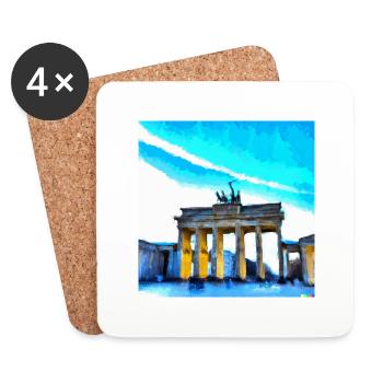 the Brandenburger tor in van gogh style - Untersetzer (4er-Set) - Weiß - Vorne
