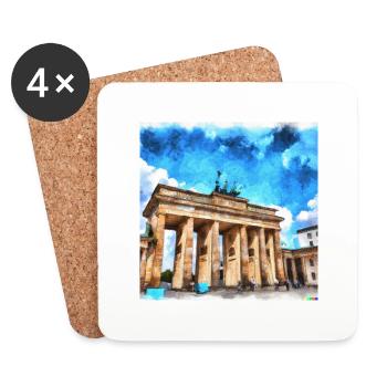 Das Brandenburger Tor in Berlin - Untersetzer (4er-Set) - Weiß - Vorne