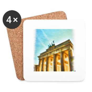 the Brandenburger tor as an acrylpainting - Untersetzer (4er-Set) - Weiß - Vorne