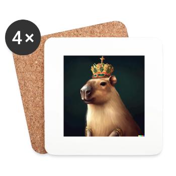 King Capybara - Untersetzer (4er-Set) - Weiß - Vorne