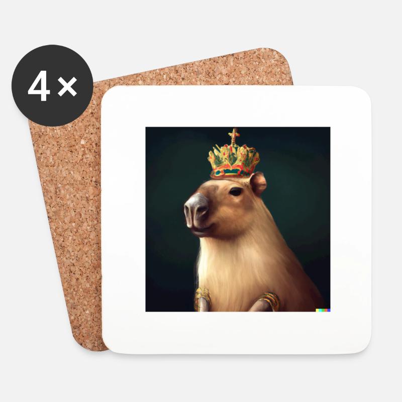 King Capybara - Untersetzer (4er-Set) - Weiß