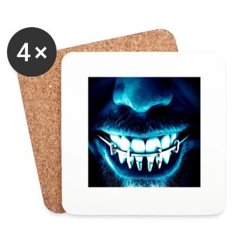 Kreativ & Effizient Horror Grinser - Untersetzer (4er-Set) - Weiß - Vorne