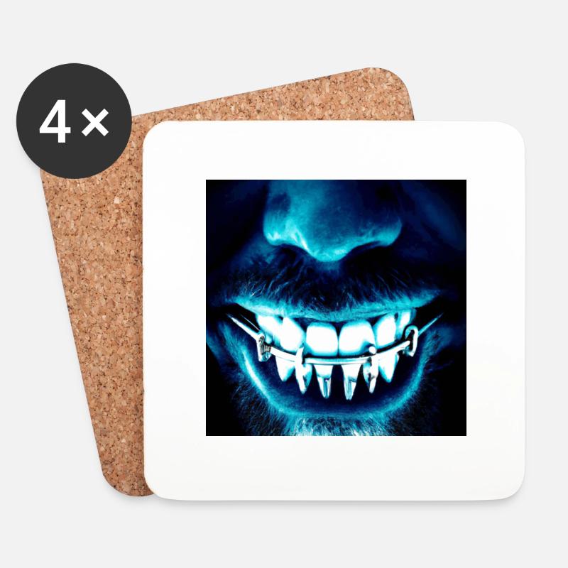 Creative & Efficient Horror Grin - Coasters (set of 4) - white