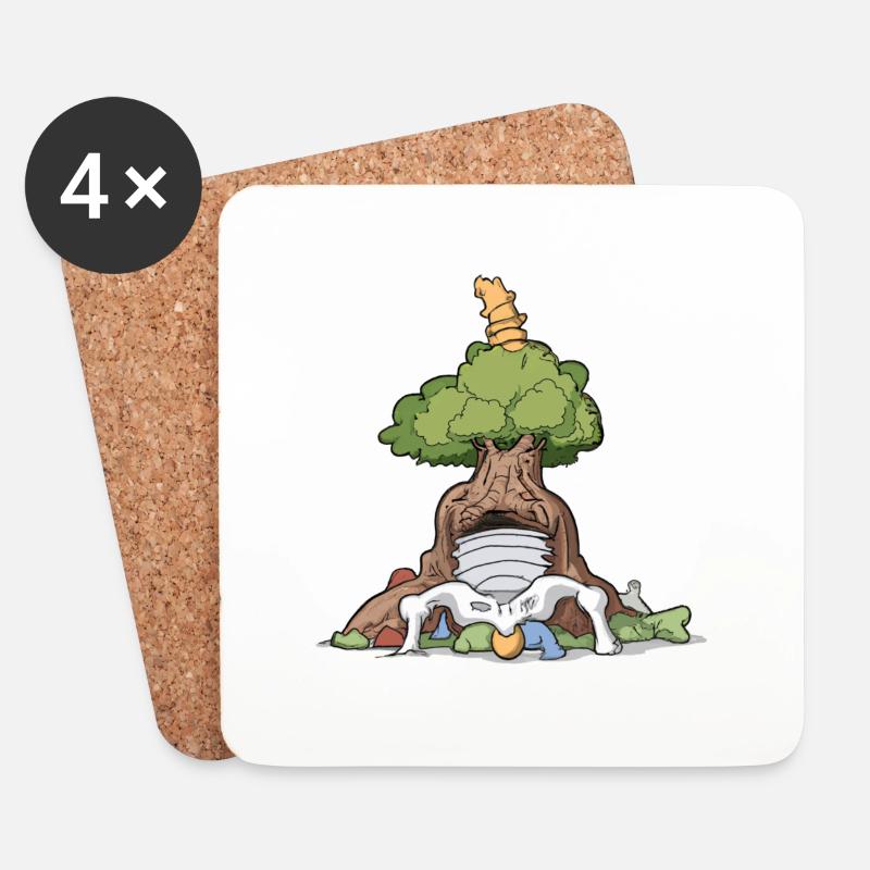 gnarled tree - Untersetzer (4er-Set) - Weiß