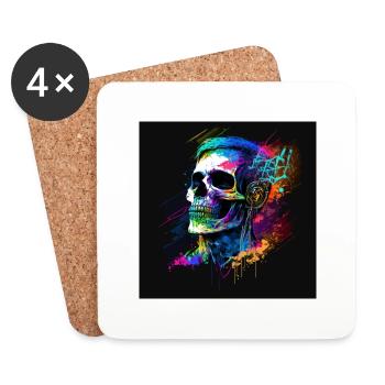 Goa Skull - Untersetzer (4er-Set) - Weiß - Vorne