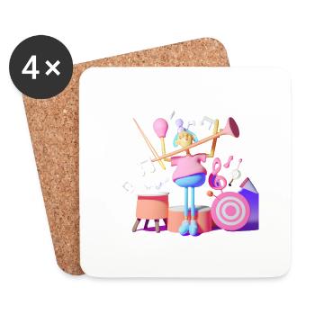 FUNNY MUSIC 020 - Coasters (set of 4) - white - Front