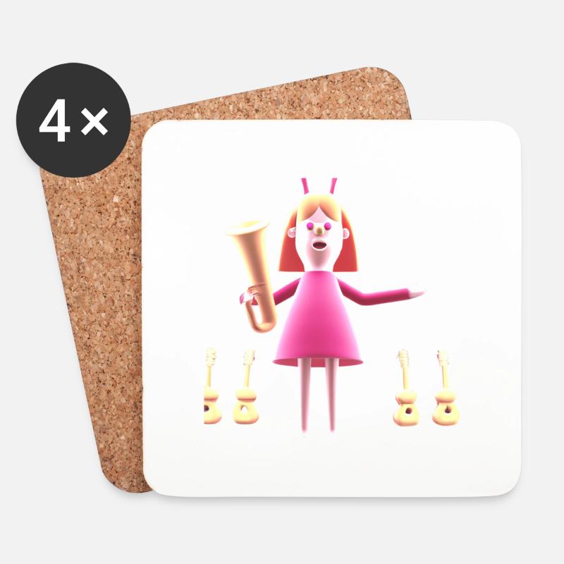 FUNNY 24 - Coasters (set of 4) - white