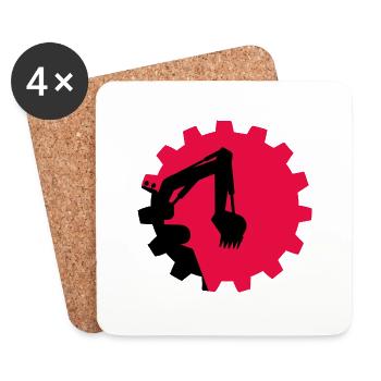 Excavator Excavator Driver Excavator Shovel - Coasters (set of 4) - white - Front