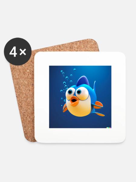 Fish underwater - Untersetzer (4er-Set) - Weiß