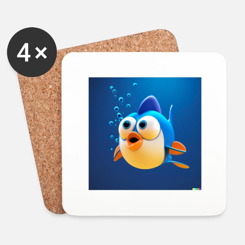 Fish underwater - Untersetzer (4er-Set) - Weiß