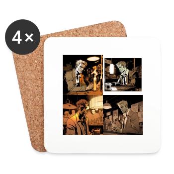 Image comique d’une personne regardant - Dessous de verre (lot de 4) - blanc - Devant