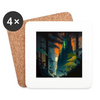 Sunrise in the forest - Coasters (set of 4) - white - Front