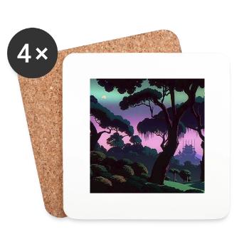 Enchanted nature - Coasters (set of 4) - white - Front