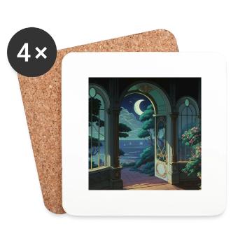 Enchanted nature - Coasters (set of 4) - white - Front