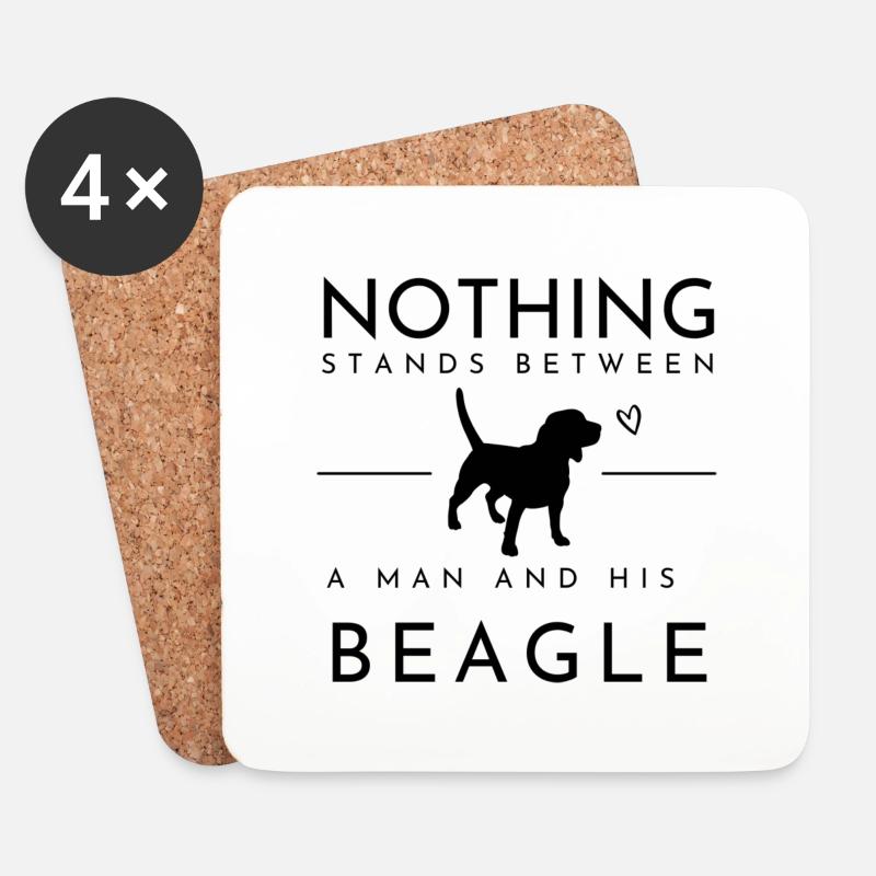 Nothing stays between a man and a beagle - Untersetzer (4er-Set) - Weiß