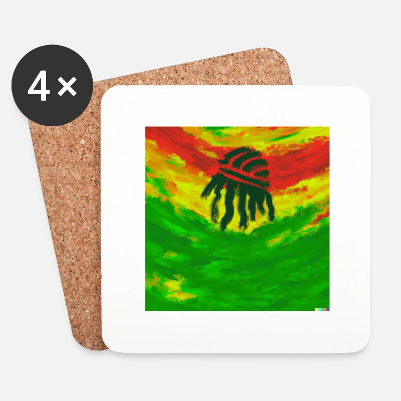 Van Gogh Rasta Flagge - Untersetzer (4er-Set) - Weiß