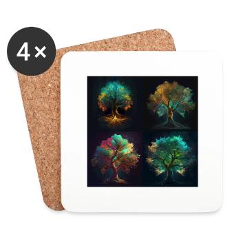 A tree - Dessous de verre (lot de 4) - blanc - Devant