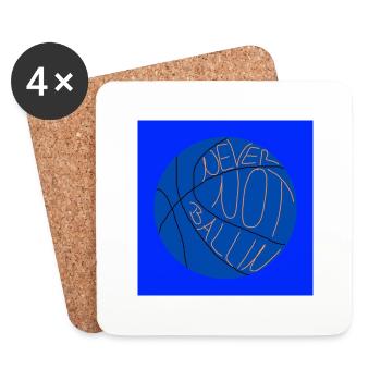 Ne jouez jamais au basketball (bleu) - Dessous de verre (lot de 4) - blanc - Devant