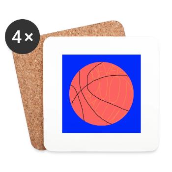 Ne jouez jamais au basketball (bleu, orange) - Dessous de verre (lot de 4) - blanc - Devant