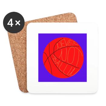Ne jouez jamais au basketball (violet, orange) - Dessous de verre (lot de 4) - blanc - Devant