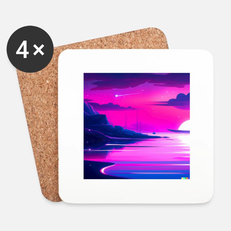 SONNENUNTERGANG - Untersetzer (4er-Set) - Weiß