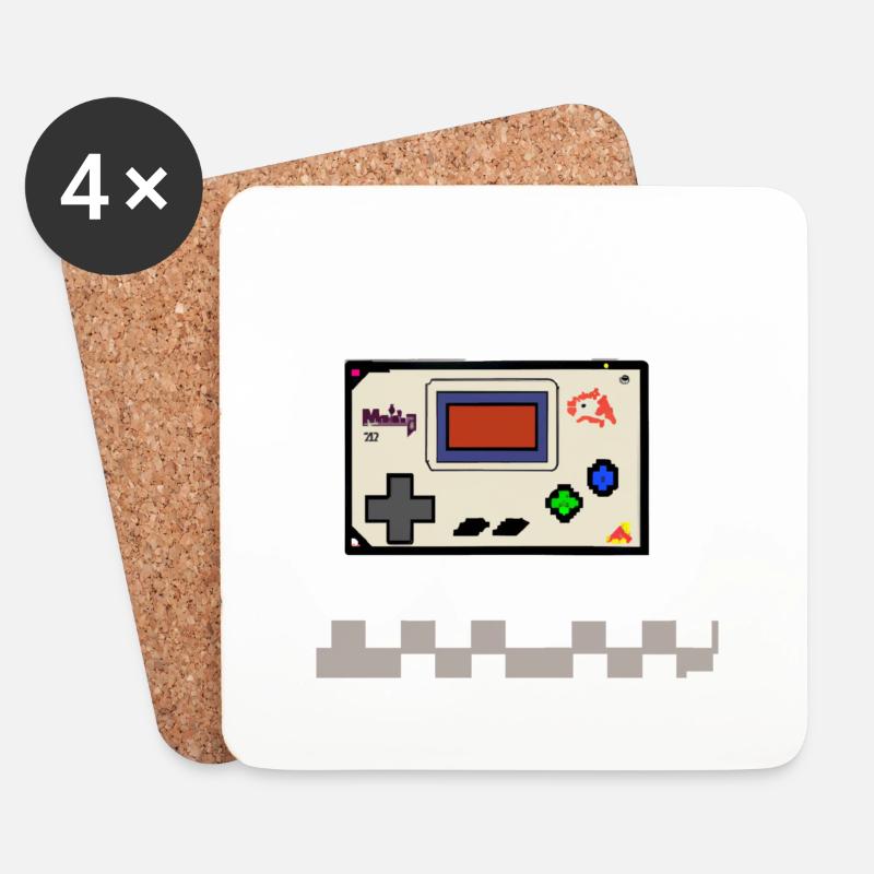 Retro Gaming - Untersetzer (4er-Set) - Weiß
