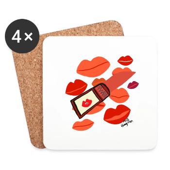 LIPSTICK v2.00 - Dessous de verre (lot de 4) - blanc - Devant